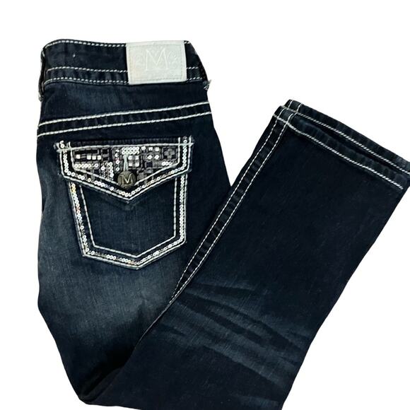 Maurice's Blue Capris with Decorative Stitching and Bling (Size 5/6) - Picture 1 of 11